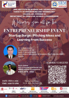 Startup Surge: Pitching Ideas & Learning from Success Technical Event Poster